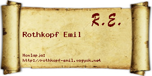 Rothkopf Emil névjegykártya
